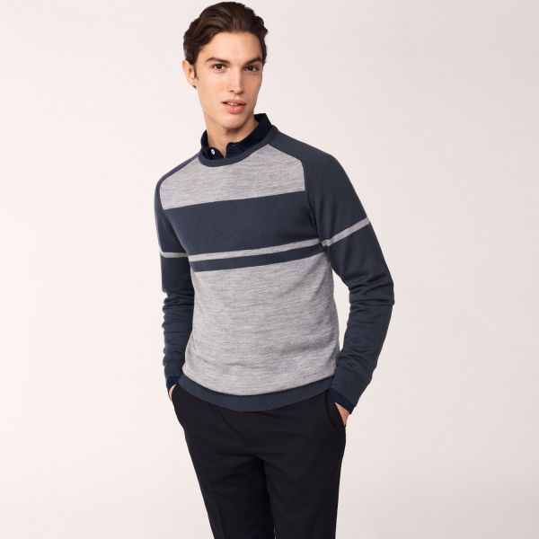 Diamond G Striped Crew Sweater