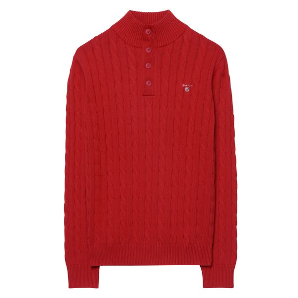Cotton Cable Mock Neck Sweater