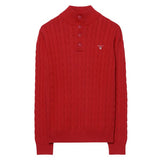 Cotton Cable Mock Neck Sweater