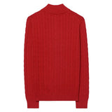 Cotton Cable Mock Neck Sweater