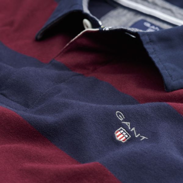 Long-Sleeved Bar Striped Rugby Shirt