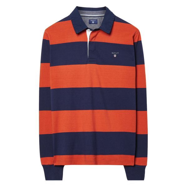 Long-Sleeved Bar Striped Rugby Shirt