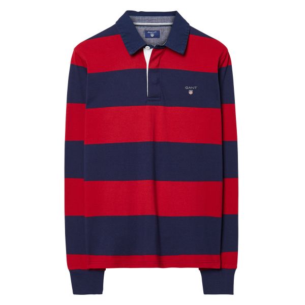 Long-Sleeved Bar Striped Rugby Shirt