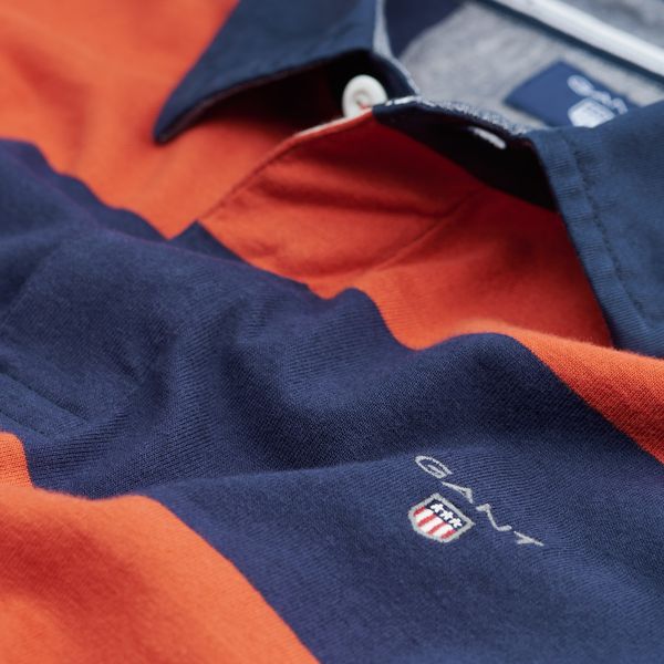 Long-Sleeved Bar Striped Rugby Shirt