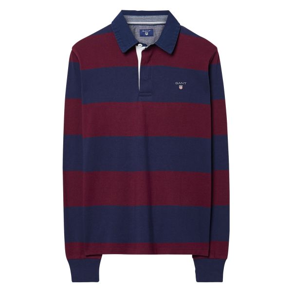 Long-Sleeved Bar Striped Rugby Shirt