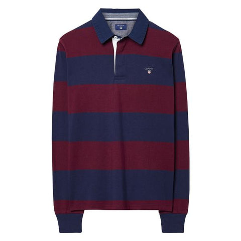 Long-Sleeved Bar Striped Rugby Shirt