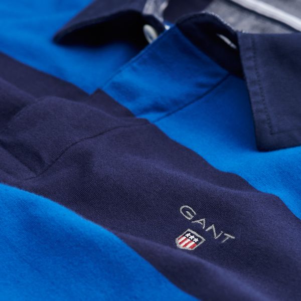 Long-Sleeved Bar Striped Rugby Shirt
