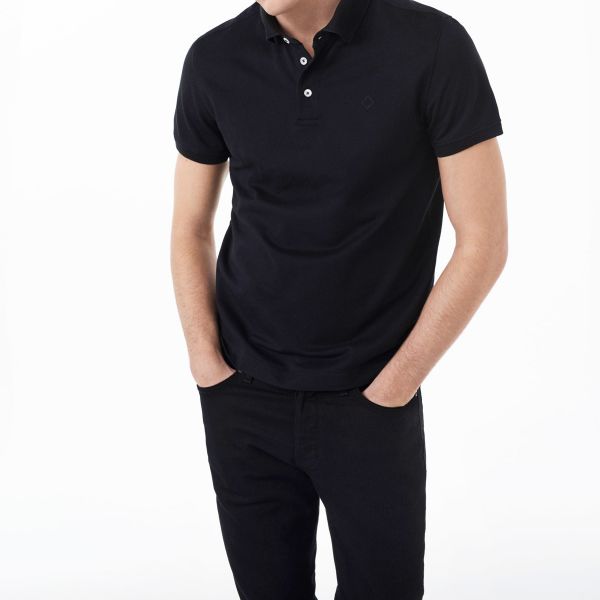 Short-Sleeved Solid Piqué Polo