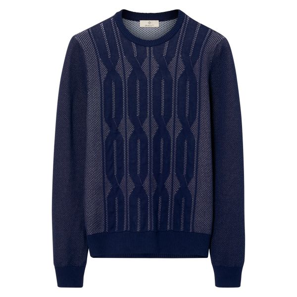 GANT Diamond G Cable Knit Crew