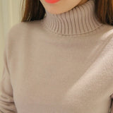 winter Women Knitted Sweaters Pullovers Turtleneck