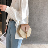 Hexagon Mulit Style Straw+pu Bag