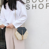 Hexagon Mulit Style Straw+pu Bag