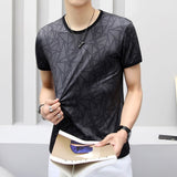 sleeve flower t shirt men