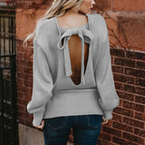 Backless Women Pullover Knitted