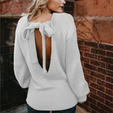 Backless Women Pullover Knitted